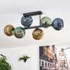 Koyoto Plafondlamp, Kogellampje Blauw, Goud, Groen, 6-lichts
