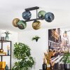 Koyoto Plafondlamp, Kogellampje Blauw, Goud, Groen, 6-lichts