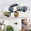 Koyoto Plafondlamp, Kogellampje Blauw, Goud, Groen, 6-lichts
