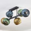 Koyoto Plafondlamp, Kogellampje Blauw, Goud, Groen, 6-lichts