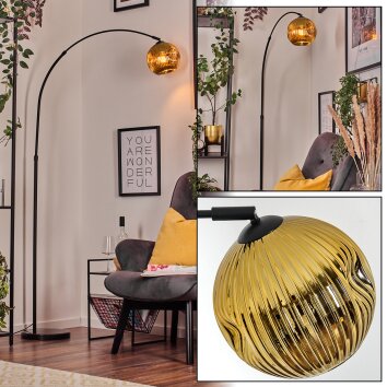 Ripoll Staande lamp, Booglampen Zwart, 1-licht