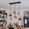 Gastor Hanglamp, Kogellampje, Hanglamp Amber, Chroom, Duidelijk, Koperkleurig, Rookkleurig, 6-lichts