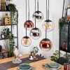 Gastor Hanglamp, Kogellampje, Hanglamp Amber, Chroom, Duidelijk, Koperkleurig, Rookkleurig, 6-lichts