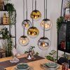 Gastor Hanglamp, Kogellampje, Hanglamp Amber, Goud, Duidelijk, Rookkleurig, 6-lichts