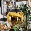 Gastor Hanglamp, Kogellampje, Hanglamp Amber, Goud, Duidelijk, Rookkleurig, 6-lichts