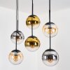 Gastor Hanglamp, Kogellampje, Hanglamp Amber, Goud, Duidelijk, Rookkleurig, 6-lichts
