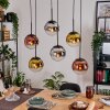 Gastor Hanglamp, Kogellampje, Hanglamp Chroom, Goud, Duidelijk, Koperkleurig, Rookkleurig, 6-lichts
