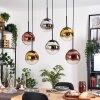 Gastor Hanglamp, Kogellampje, Hanglamp Chroom, Goud, Duidelijk, Koperkleurig, Rookkleurig, 6-lichts