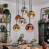 Gastor Hanglamp, Kogellampje, Hanglamp Chroom, Goud, Duidelijk, Koperkleurig, Rookkleurig, 6-lichts
