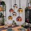 Gastor Hanglamp, Kogellampje, Hanglamp Chroom, Goud, Duidelijk, Koperkleurig, Rookkleurig, 6-lichts