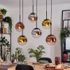 Gastor Hanglamp, Kogellampje, Hanglamp Chroom, Goud, Duidelijk, Koperkleurig, Rookkleurig, 6-lichts