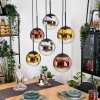 Gastor Hanglamp, Kogellampje, Hanglamp Chroom, Goud, Duidelijk, Koperkleurig, Rookkleurig, 6-lichts