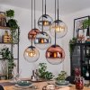 Gastor Hanglamp, Kogellampje, Hanglamp Amber, Chroom, Duidelijk, Koperkleurig, Rookkleurig, 6-lichts