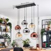 Gastor Hanglamp, Kogellampje, Hanglamp Amber, Chroom, Duidelijk, Koperkleurig, Rookkleurig, 6-lichts