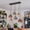 Gastor Hanglamp, Kogellampje, Hanglamp Amber, Chroom, Duidelijk, Koperkleurig, Rookkleurig, 6-lichts