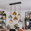 Gastor Hanglamp, Kogellampje, Hanglamp Amber, Goud, Duidelijk, Rookkleurig, 6-lichts