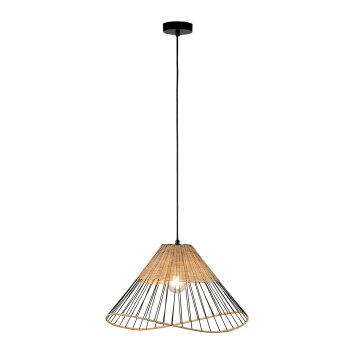 Leuchten-Direkt REED Hanglamp Hout licht, Zwart, 1-licht
