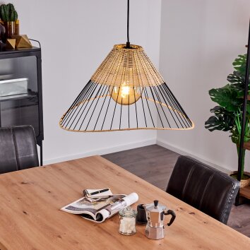 Shalo Hanger Hout licht, Zwart, 1-licht
