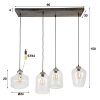 Polvero Hanglamp Oud zilver, 4-lichts