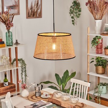 Ramila Hanglamp, Hanglamp Natuurlijke kleuren, Zwart, 1-licht