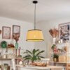Chellas Hanglamp, Hanglamp Natuurlijke kleuren, Zwart, 1-licht