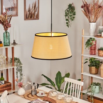 Chellas Hanglamp, Hanglamp Natuurlijke kleuren, Zwart, 1-licht
