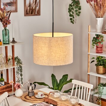 Bassagoda Hanglamp, Hanglamp Beige, Wit, 1-licht