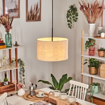 Bassagoda Hanglamp, Hanglamp Beige, Wit, 1-licht