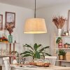 Bassagoda Hanglamp, Hanglamp Beige, Wit, 1-licht