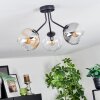 Koyoto Plafondlamp, Kogellampje 42 cm Amber, Duidelijk, Rookkleurig, 3-lichts