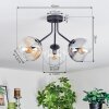 Koyoto Plafondlamp, Kogellampje 42 cm Amber, Duidelijk, Rookkleurig, 3-lichts