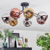 Ripoll Plafondlamp, Kogellampje Chroom, Goud, Koperkleurig, Rookkleurig, 7-lichts