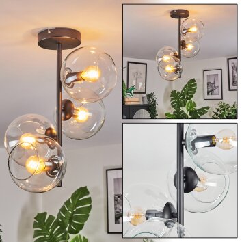 Koyoto Plafondlamp, Kogellampje Duidelijk, 4-lichts