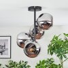 Koyoto Plafondlamp, Kogellampje 32 cm Chroom, Rookkleurig, 4-lichts