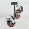 Koyoto Plafondlamp, Kogellampje 32 cm Chroom, Rookkleurig, 4-lichts