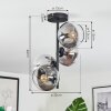 Koyoto Plafondlamp, Kogellampje 32 cm Duidelijk, Rookkleurig, 4-lichts