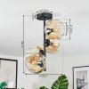 Ripoll Plafondlamp, Kogellampje Amber, Duidelijk, 4-lichts