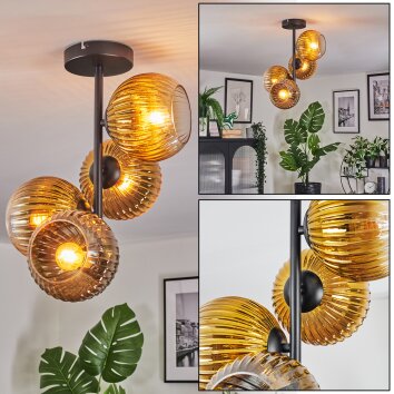 Koyoto Plafondlamp, Kogellampje 32 cm Goud, Duidelijk, 4-lichts