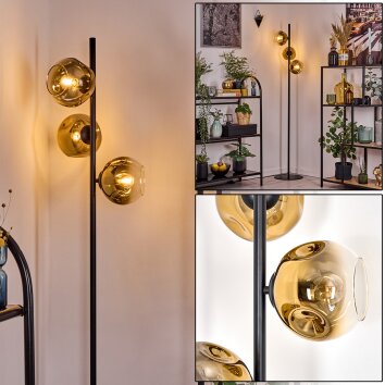 Ripoll Staande lamp Goud, Duidelijk, 3-lichts