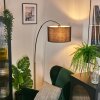 Bassagoda Staande lamp, Booglampen Chroom, Zwart, 1-licht, Stoffen lampenkap