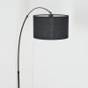 Bassagoda Staande lamp, Booglampen Chroom, Zwart, 1-licht, Stoffen lampenkap