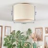 Bassagoda Plafondlamp Beige, Wit, 1-licht