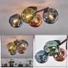 Ripoll Plafondlamp, Kogellampje Blauw, Groen, Koperkleurig, 4-lichts