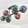 Ripoll Plafondlamp, Kogellampje Blauw, Groen, Koperkleurig, 8-lichts