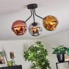 Ripoll Plafondlamp, Kogellampje Chroom, Goud, Koperkleurig, Rookkleurig, 3-lichts