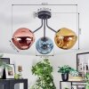 Ripoll Plafondlamp, Kogellampje Blauw, Goud, Koperkleurig, 3-lichts