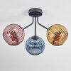 Koyoto Plafondlamp, Kogellampje 42 cm Blauw, Goud, Koperkleurig, 3-lichts
