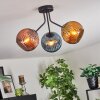 Koyoto Plafondlamp, Kogellampje 42 cm Blauw, Goud, Koperkleurig, 3-lichts