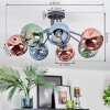 Ripoll Plafondlamp, Kogellampje Blauw, Groen, Koperkleurig, 7-lichts