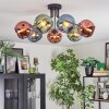 Ripoll Plafondlamp, Kogellampje Blauw, Groen, Koperkleurig, 7-lichts